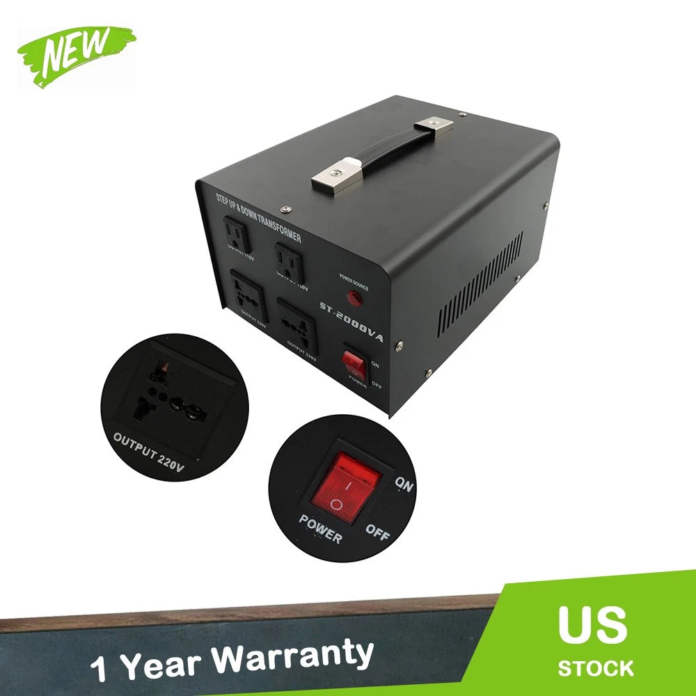 2000W Voltage Converter Transformer for Universal Use (220V-110V)
