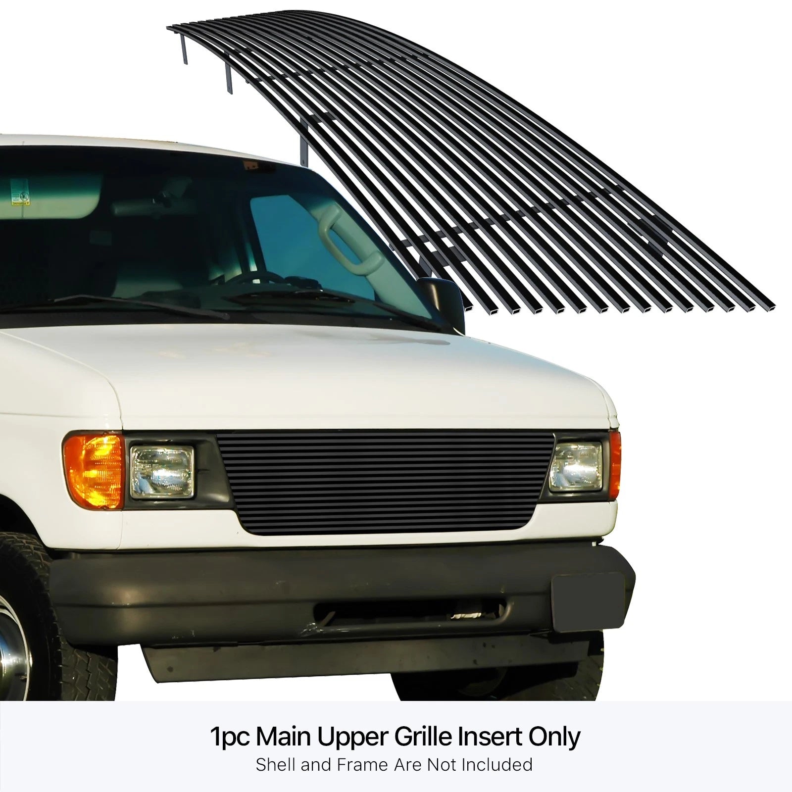 Stainless Black Billet Grille Insert for Ford Econoline Van (1992-2007)