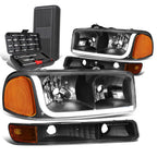 LED DRL Tube Black/Amber Headlight Bumper Lamp for GMC Sierra (1999–2007)
