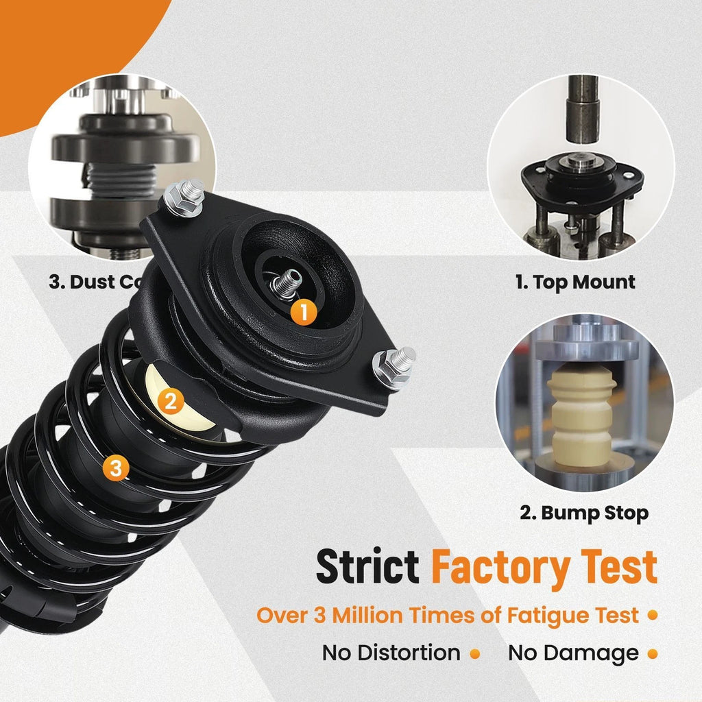 Pair Rear Struts w/ Coil Spring Assembly for Subaru Impreza (2012–2016)