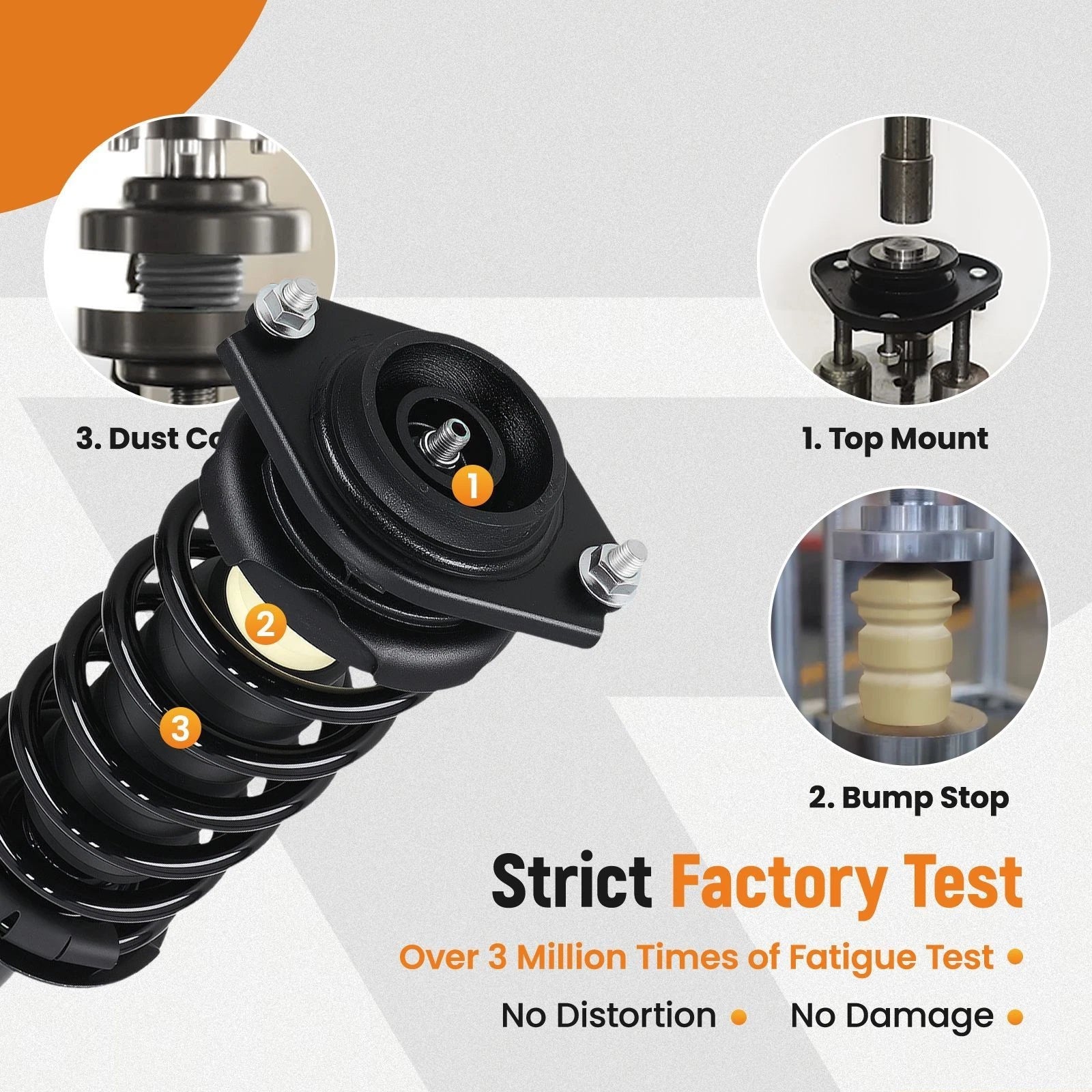 Pair Rear Struts w/ Coil Spring Assembly for Subaru Impreza (2012–2016)