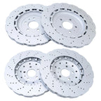 Set of 4 Vented Drilled Dimpled Disc Brake Rotors for RS7 (2014–2016)