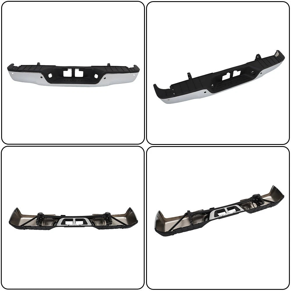 Chrome Rear Step Bumper Assembly for Toyota Tundra (2007â2013) with Sensor Holes