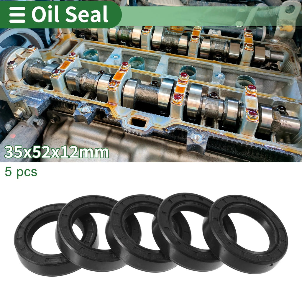 Set of 5 Oil Seal Rotary Shaft Seal NBR Rubber 35x52x12mm