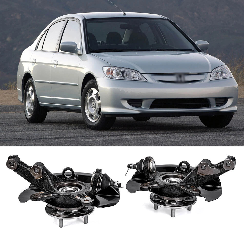 Pair Wheel Hub Bearing Steering Knuckle LH & RH for Honda Civic (2003–2005)