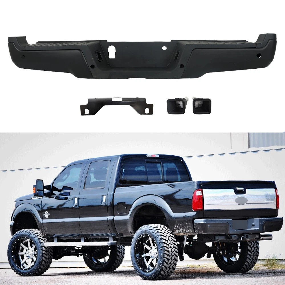 Rear Step Bumper for Ford F250 F350 (2017–2019) with Sensor Holes