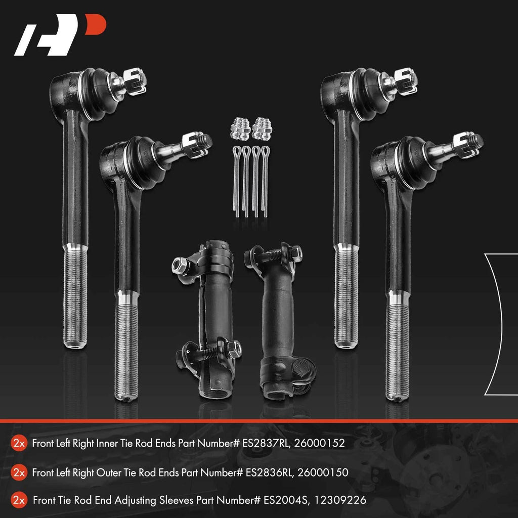 Set of 6 Front Tie Rod Ends for Chevy Tahoe GMC Yukon (1995–2000)