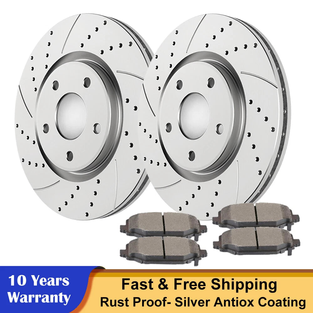 Front Drilled Brake Rotors and Pads for Dodge Grand Caravan (2008–2020)