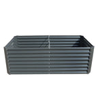 Set of 2 Galvanized Raised Garden Beds for Outdoor Planting