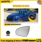 Heated Convex Left Driver Side View Mirror Glass for Toyota Corolla (2014–2019)
