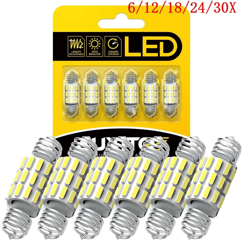 Set of 2 LED Festoon Dome Map Interior Light Bulbs for Make Model