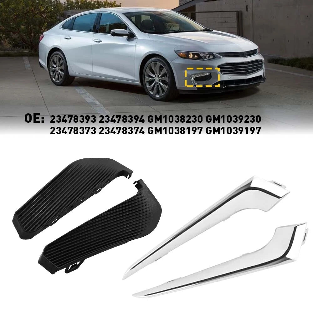 Set of 4 Bumper Grille Fog Light Covers for Chevrolet Malibu (2016–2018)