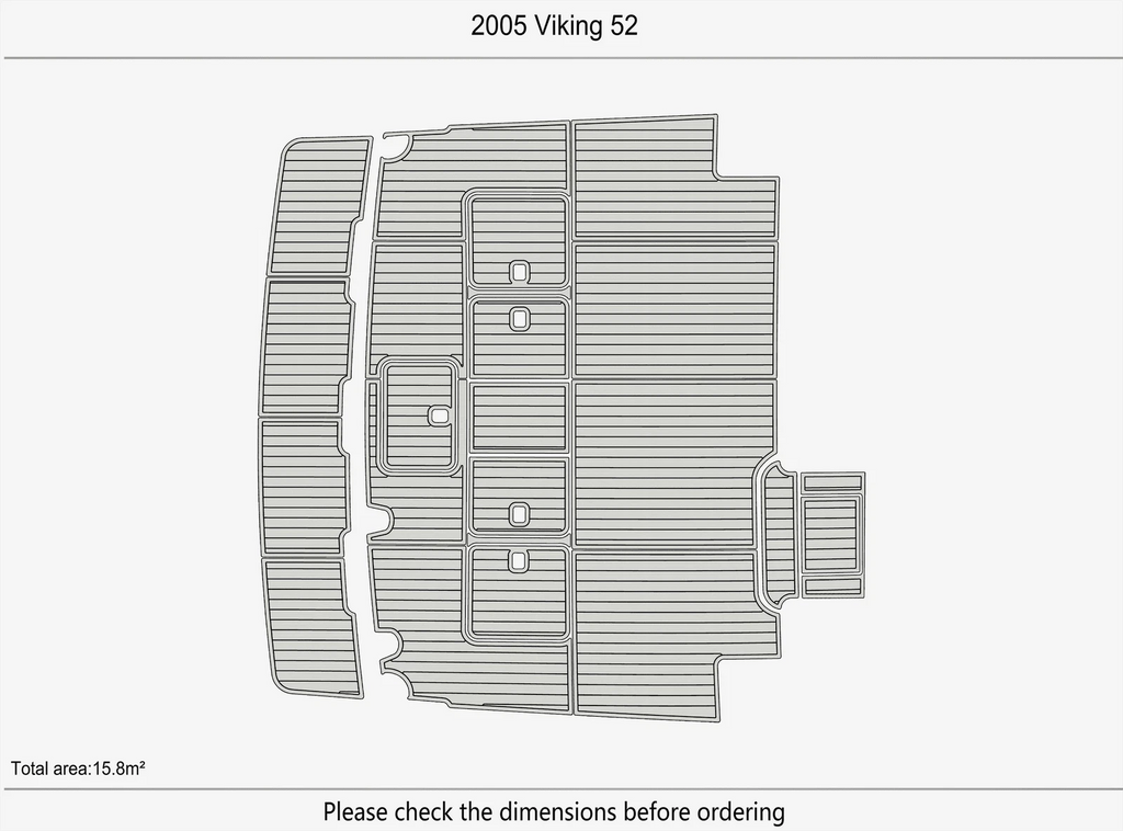 EVA Pads for Viking 52 Swim Platform Cockpit Boat (2005) - Faux Teak Deck