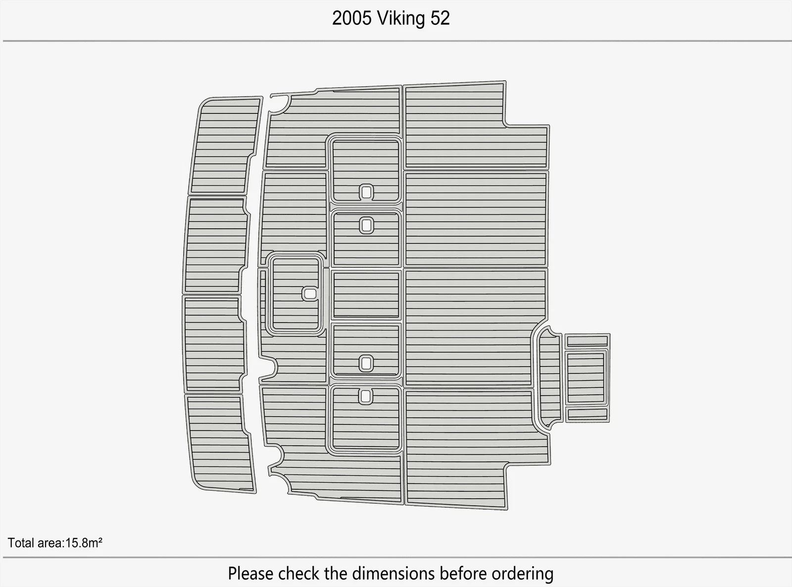 EVA Pads for Viking 52 Swim Platform Cockpit Boat (2005) - Faux Teak Deck