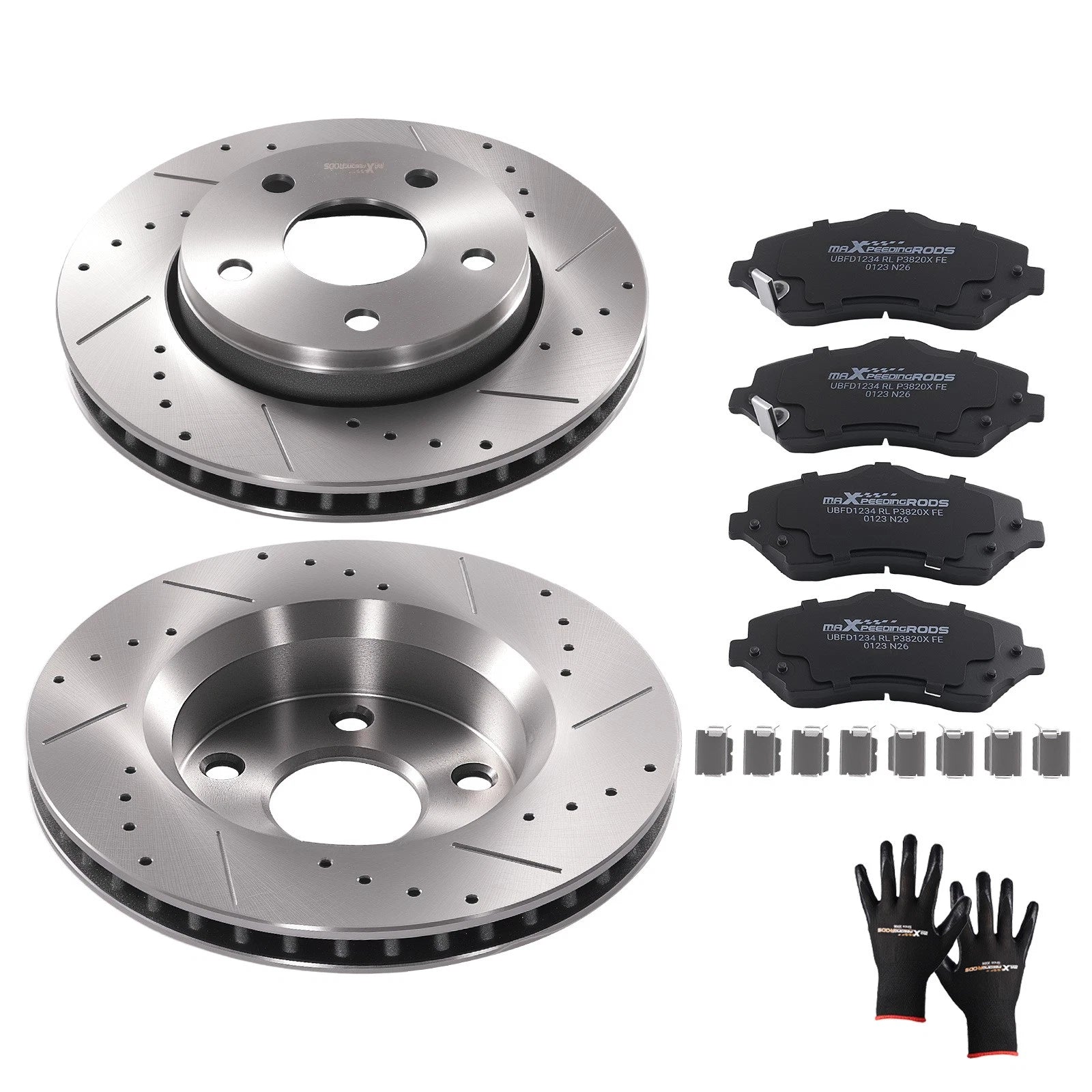 Front Brake Rotors + Brake Pads for Jeep Wrangler JK (2007–2018)