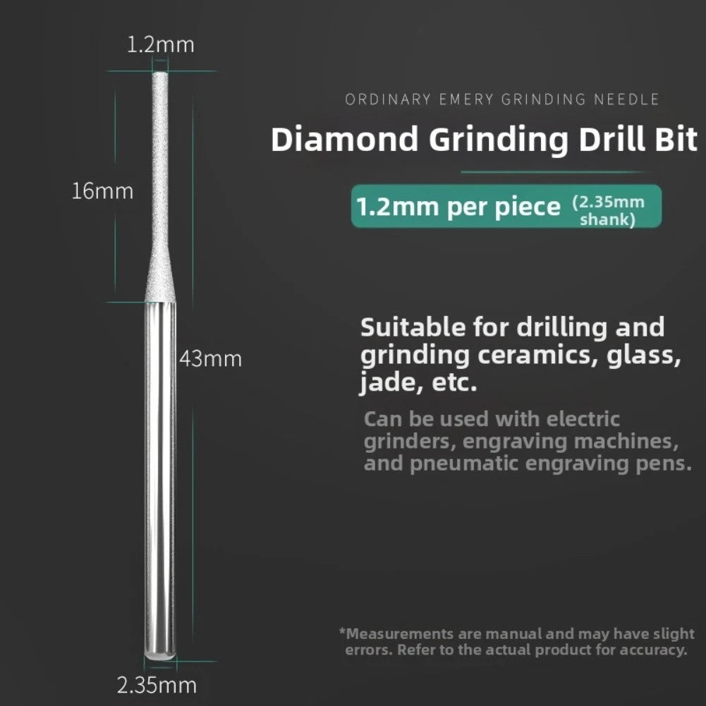30-Piece Diamond Drill Bits Set for Glass Stone Jewelry (18 Inch Shank)