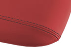 Leather Console Lid Armrest Cover for Ford Mustang (2005–2009) Red Black Stitch