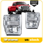 Chrome Headlight Assembly for Ford F-250 F-350 F-450 F-550 Super Duty