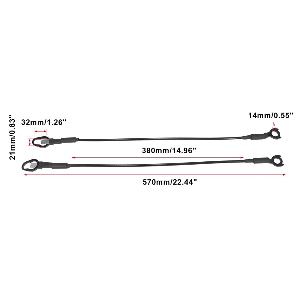 Pair Rear Tailgate Cables for Dodge Ram 1500 2500 3500 (2010–2023) 55276074AC