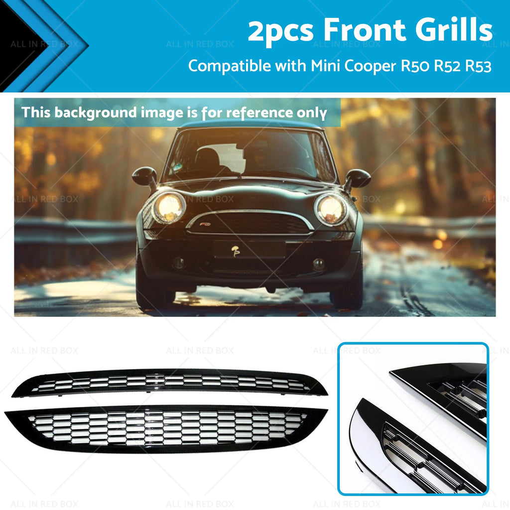 2X Honeycomb Mesh Front Grill for Mini Cooper R50 R52 R53 (2002–2006)