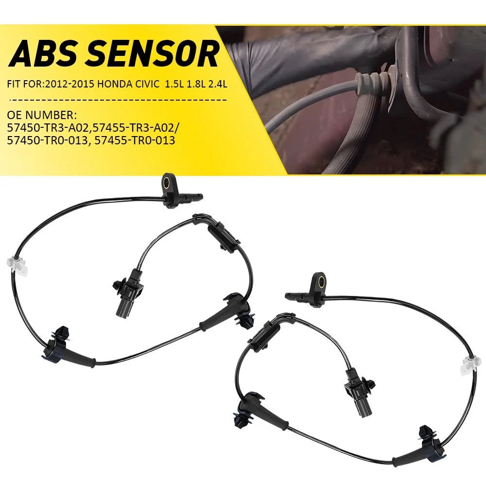 2Pcs ABS Wheel Speed Sensor for Honda Civic (2012–2015)