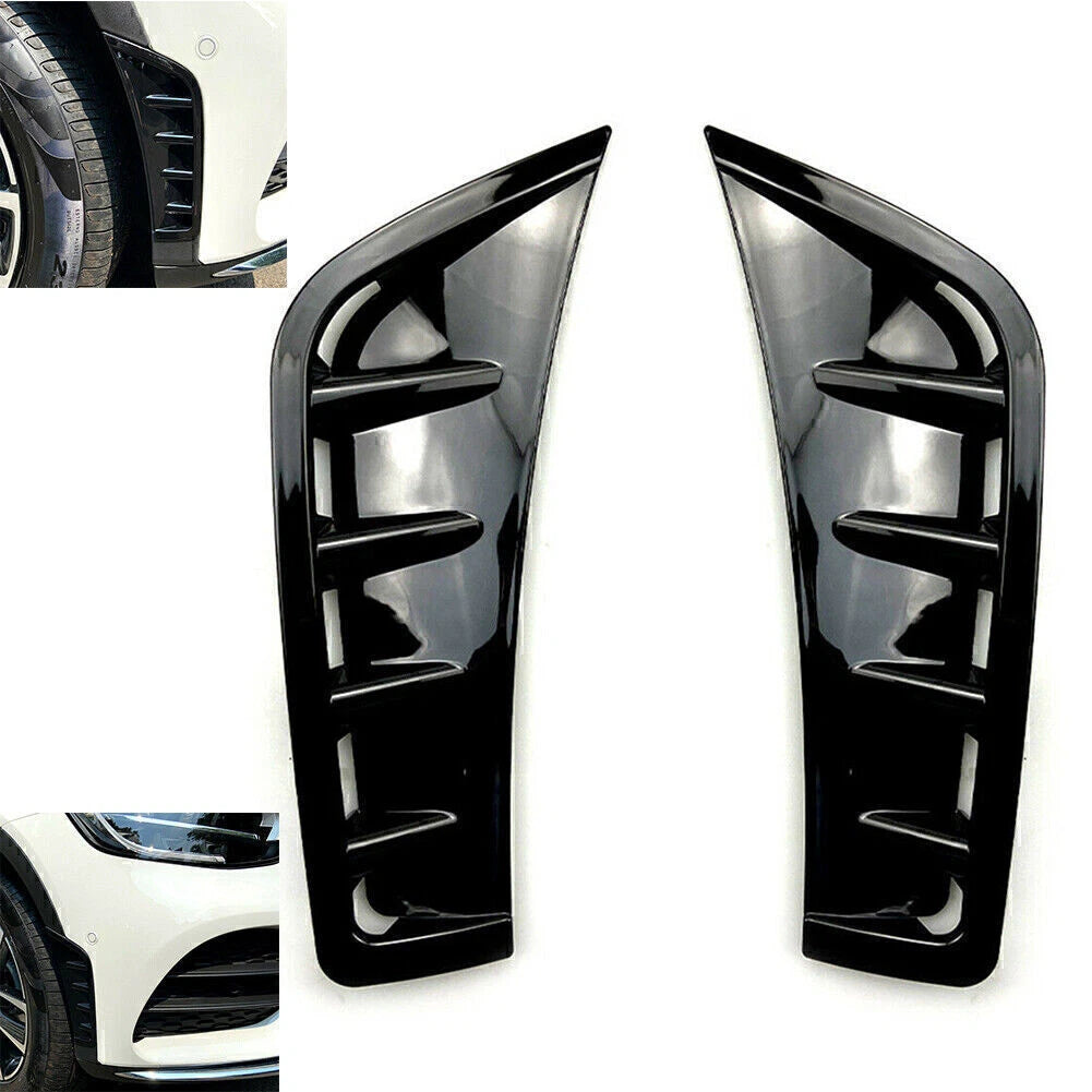 Front Wheel Air Vent Hood Fender Cover Trim for Benz GLC-Class (2020) Gloss Black