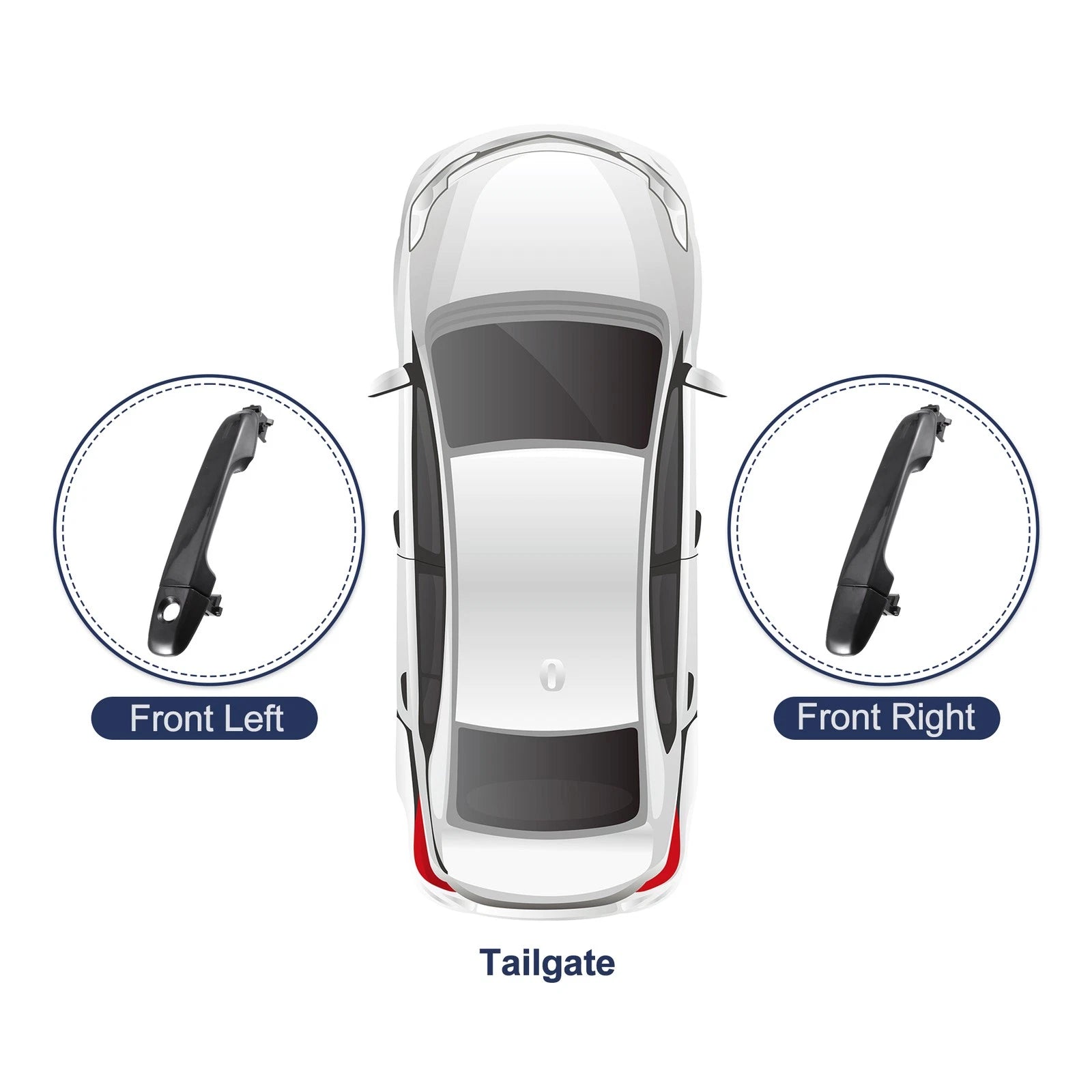 2 Pcs Exterior Door Handle for Toyota Camry  718844651912