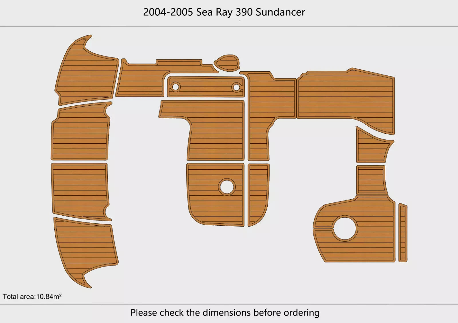 EVA Foam Teak Deck Flooring Mat for Sea Ray 390 Sundancer (2004)