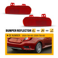 2X Rear Bumper Reflectors for Honda Civic (2016–2021) Left & Right