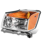 Left Driver Side Chrome Housing Headlight Lamp for Nissan Titan (2008–2015)