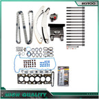 Head Gasket Set with Bolts & Timing Chain Kit for GMC Chevrolet Trailblazer (2002–2005)