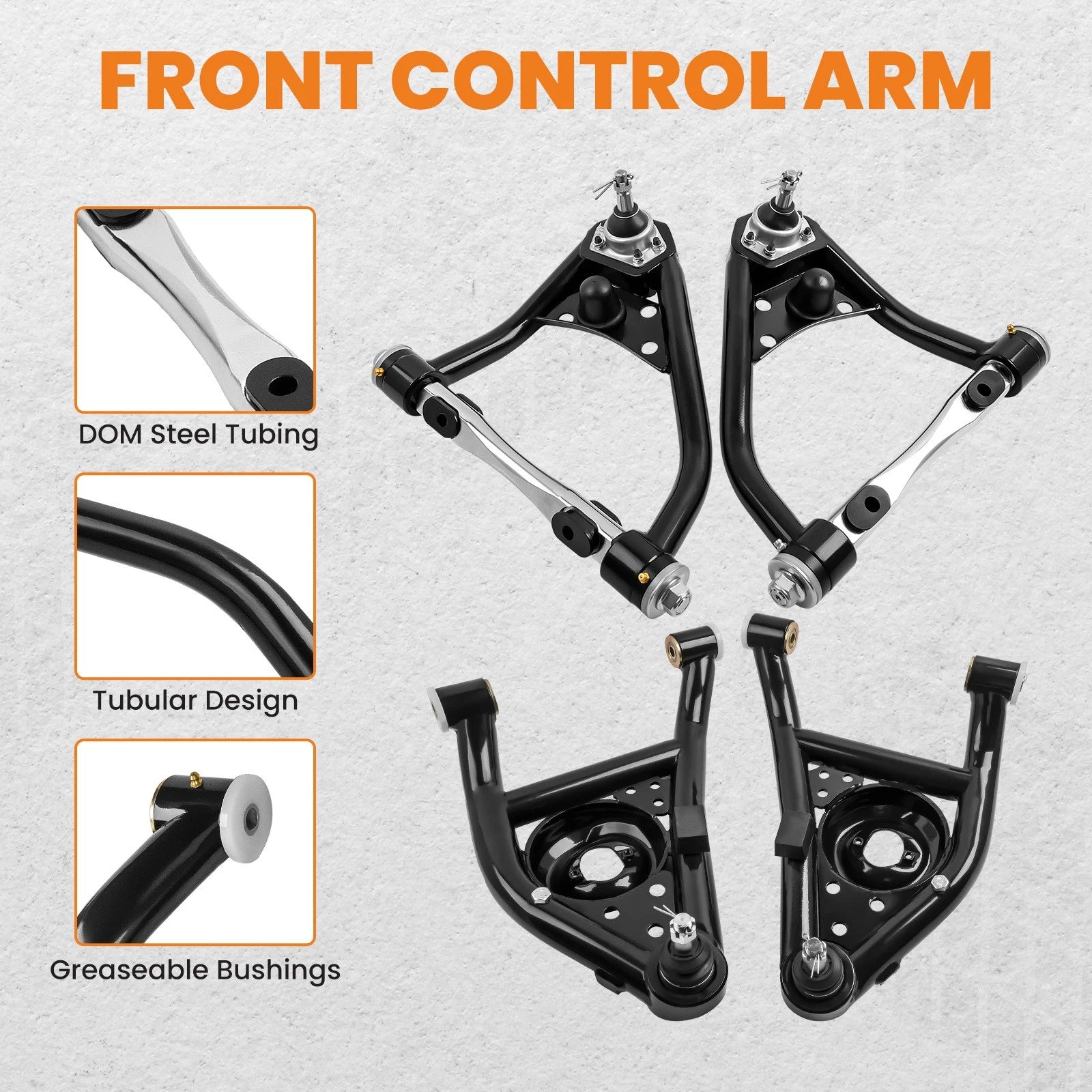 Front Upper & Lower Control Arms for Oldsmobile Omega, Buick Apollo (1973-1974)