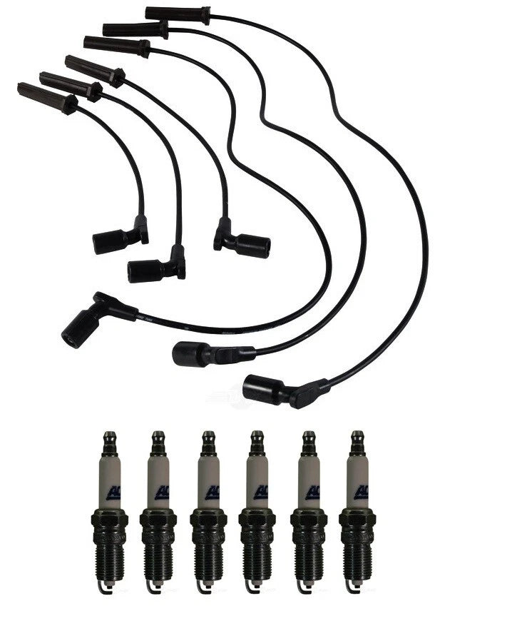 Set of 6 Ignition Wires & ACDelco Rapidfire Spark Plugs for Chevy Buick V6