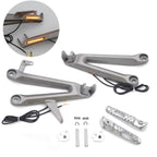 Silver Rear Passenger Footpeg Bracket w/ LED Signal for Honda CBR1000RR (2004–2007)