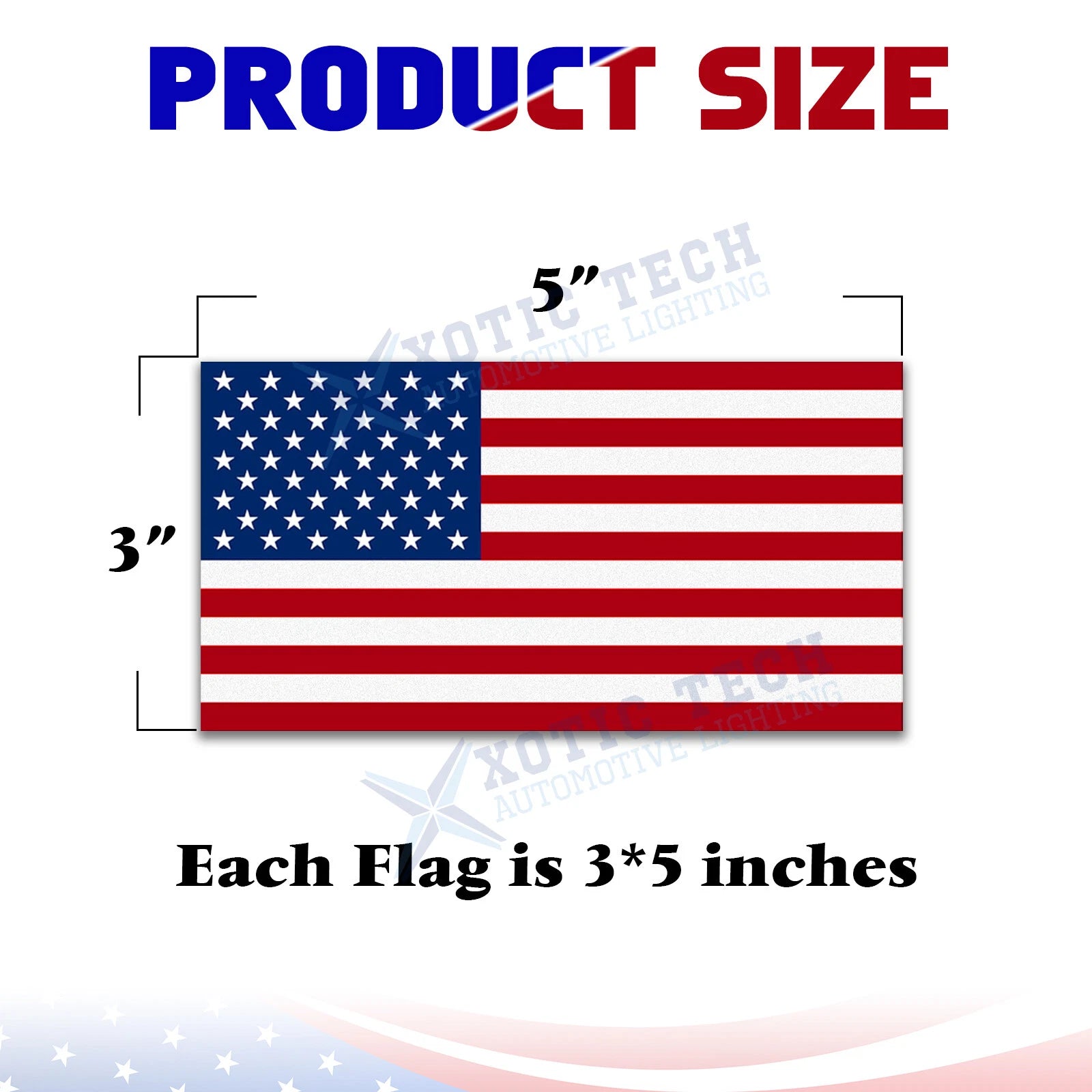 American Flag Window Decal Vinyl Car Decals for 3" x 5" (Static Cling)