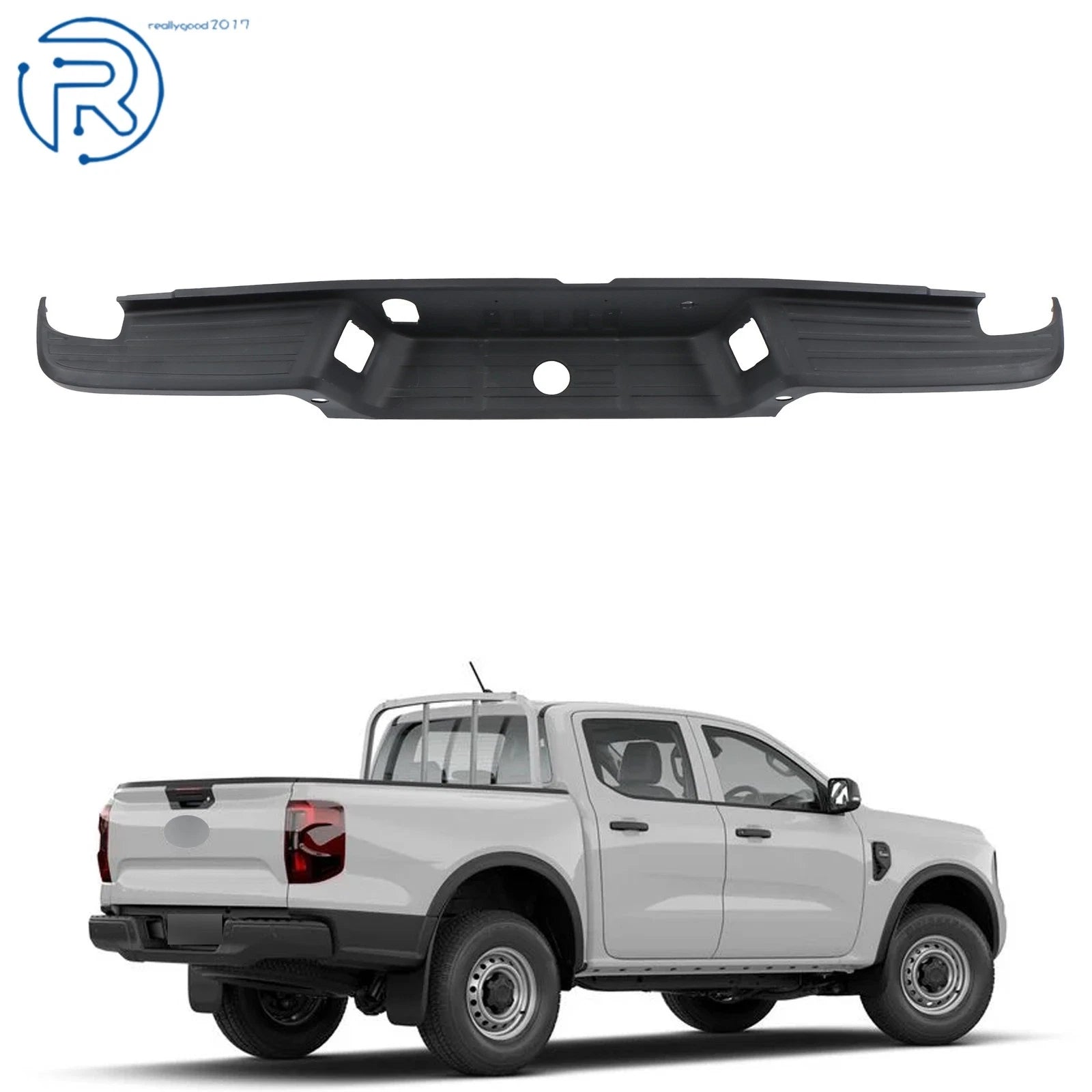 Rear Bumper Step Pad for Ford Ranger (2019-2022) Black with Holes