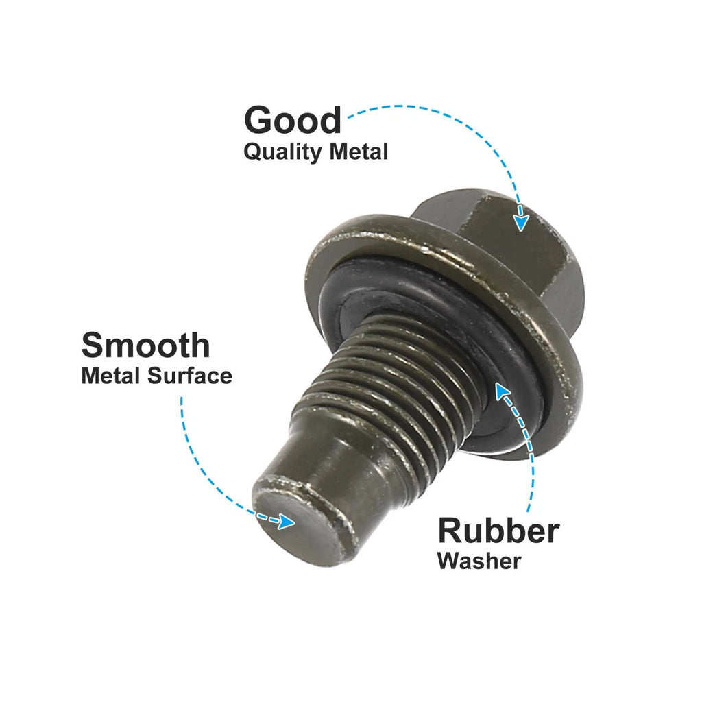 2 Pcs M14 x 1.5 Oil Drain Plug Screw with Seal Ring for Ford 