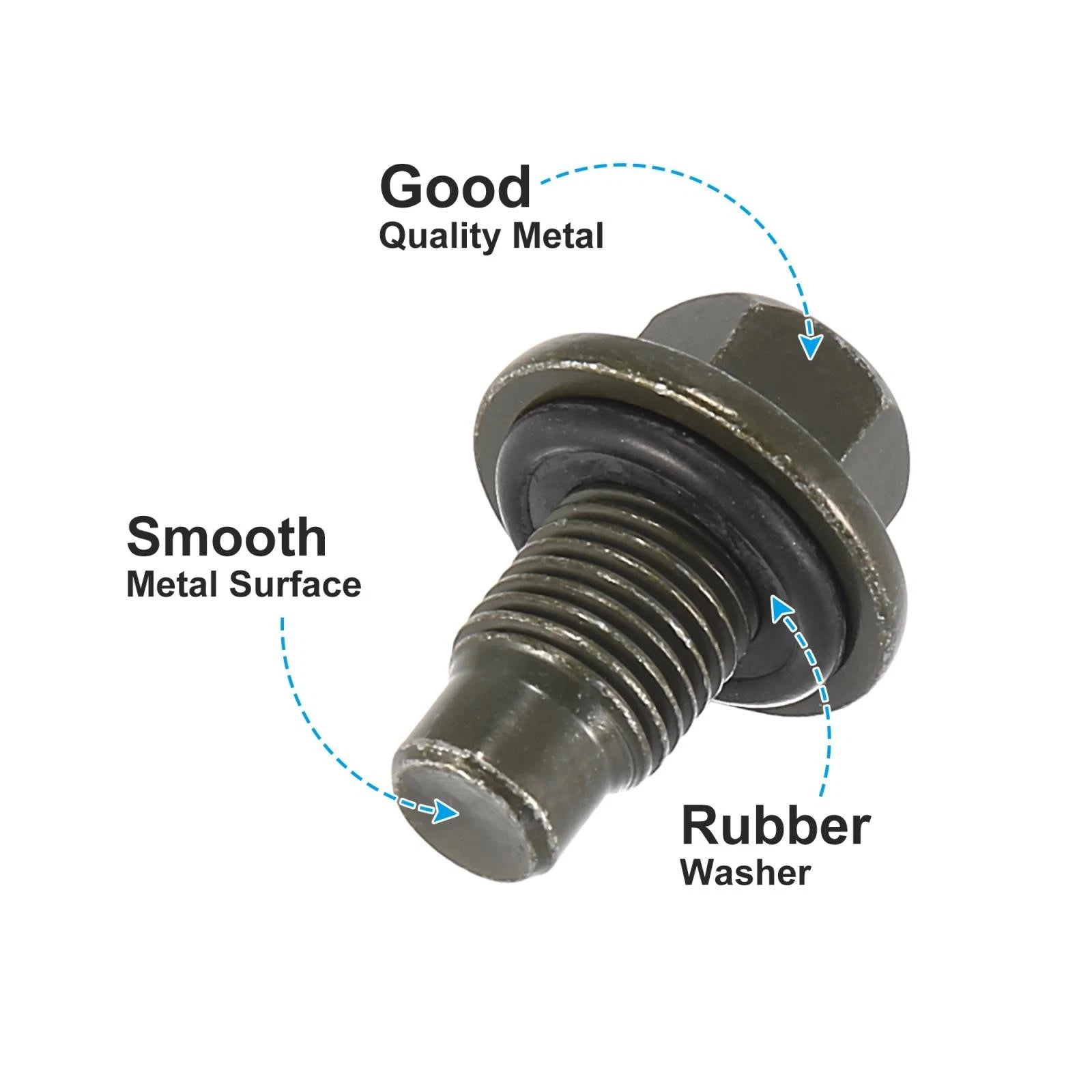 2 Pcs M14 x 1.5 Oil Drain Plug Screw with Seal Ring for Ford 