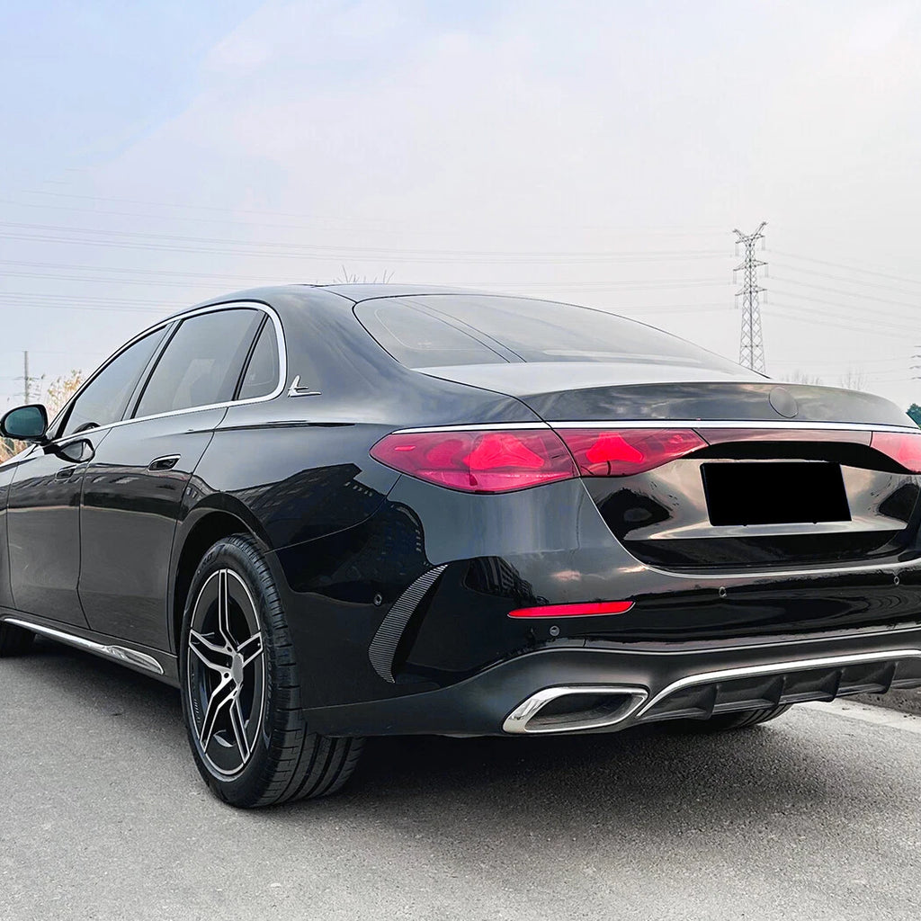 Rear Side Spoiler Canard Cover Trim for Benz E-Class W214 (2024) Carbon Look