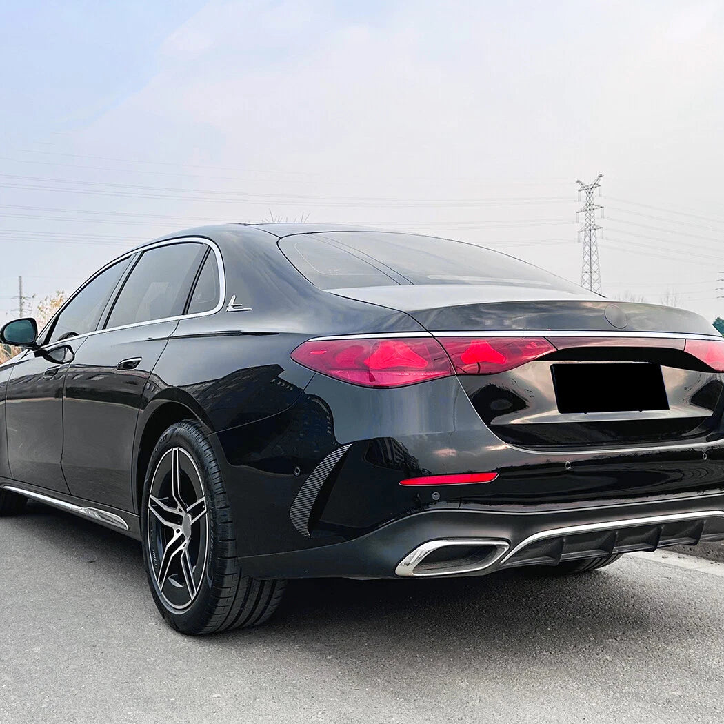 Rear Side Spoiler Canard Cover Trim for Benz E-Class W214 (2024) Carbon Look