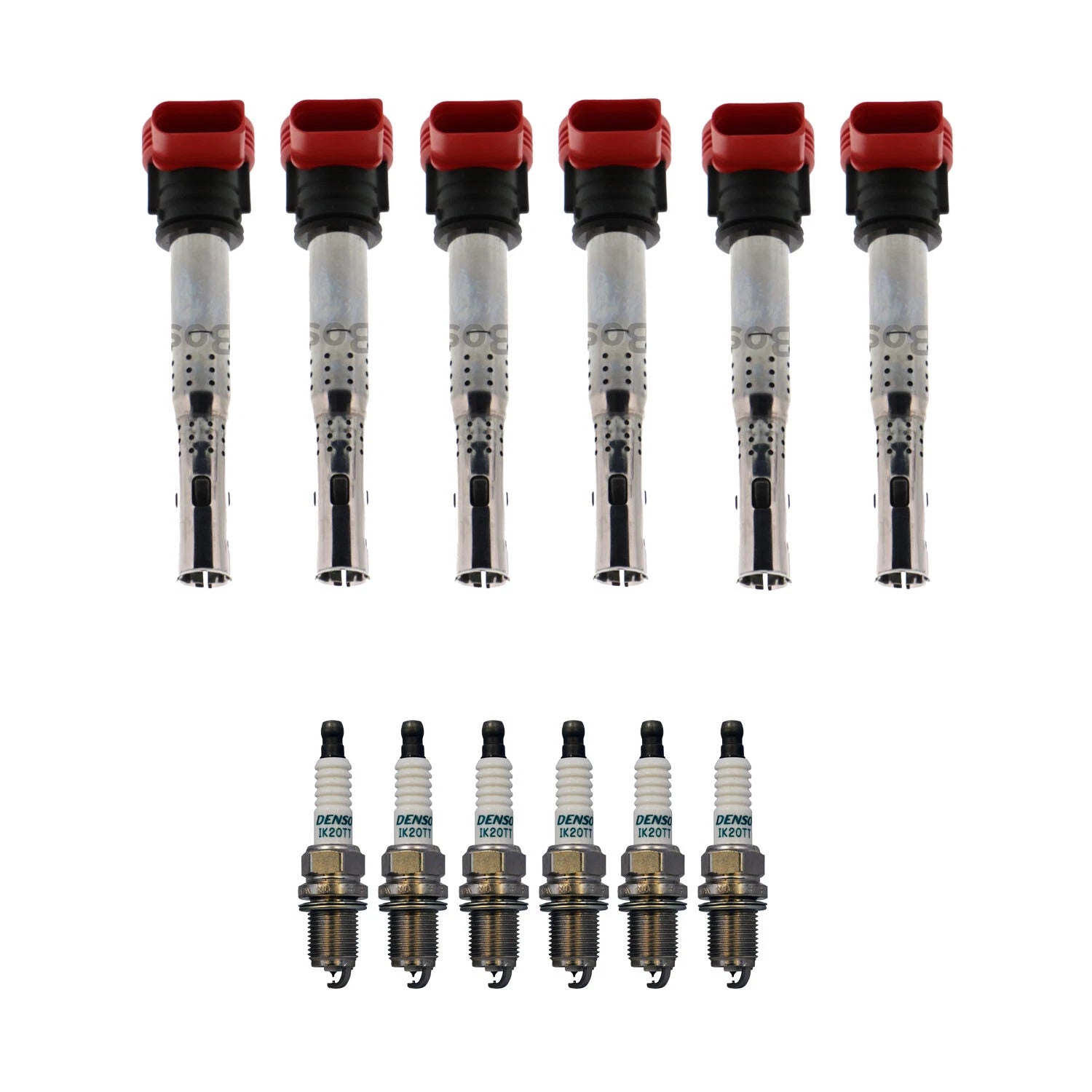 Set of 6 Ignition Coils & Iridium TT Spark Plugs for Audi S5 (2011)