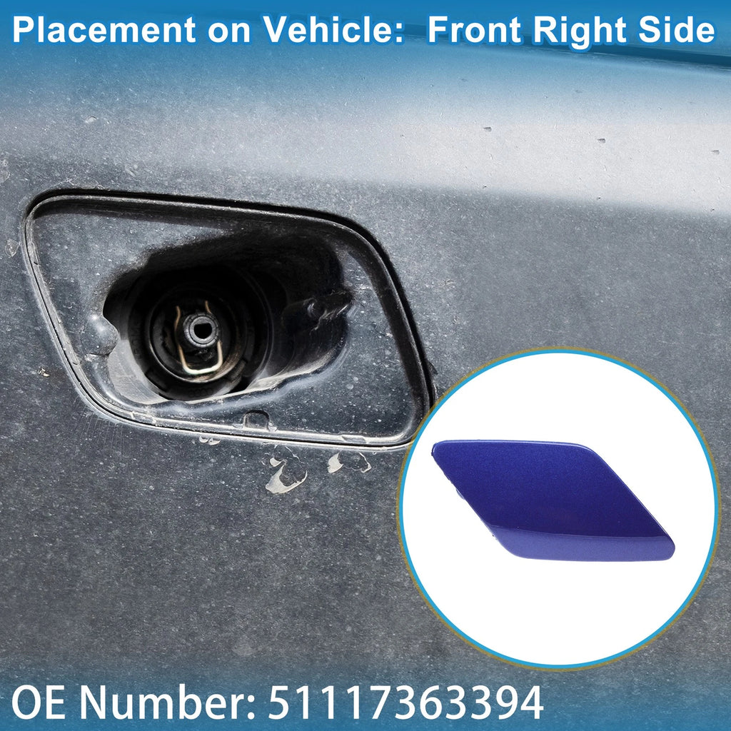 Front Right Washer Nozzle Cover Cap No. 51117363394 for BMW 428i (2014–2016) Dark Blue