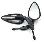 Set of 2 Black Oval Custom Side Mirrors for Harley Softail Dyna Sportster