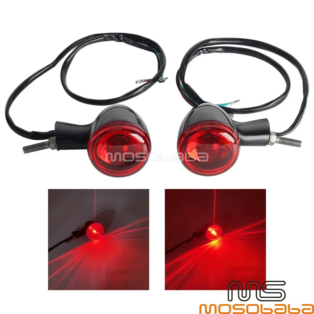 Black Bullet Rear Brake Tail Lights for Harley Sportster XL883 XL1200 (2004-2023)