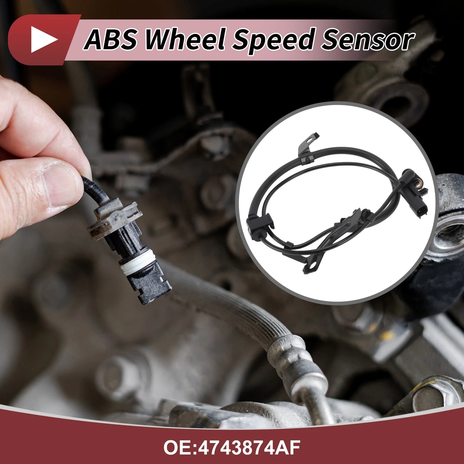 ABS Wheel Speed Sensor No. 4743874AF for Dodge Journey (2009–2020) Rear Right