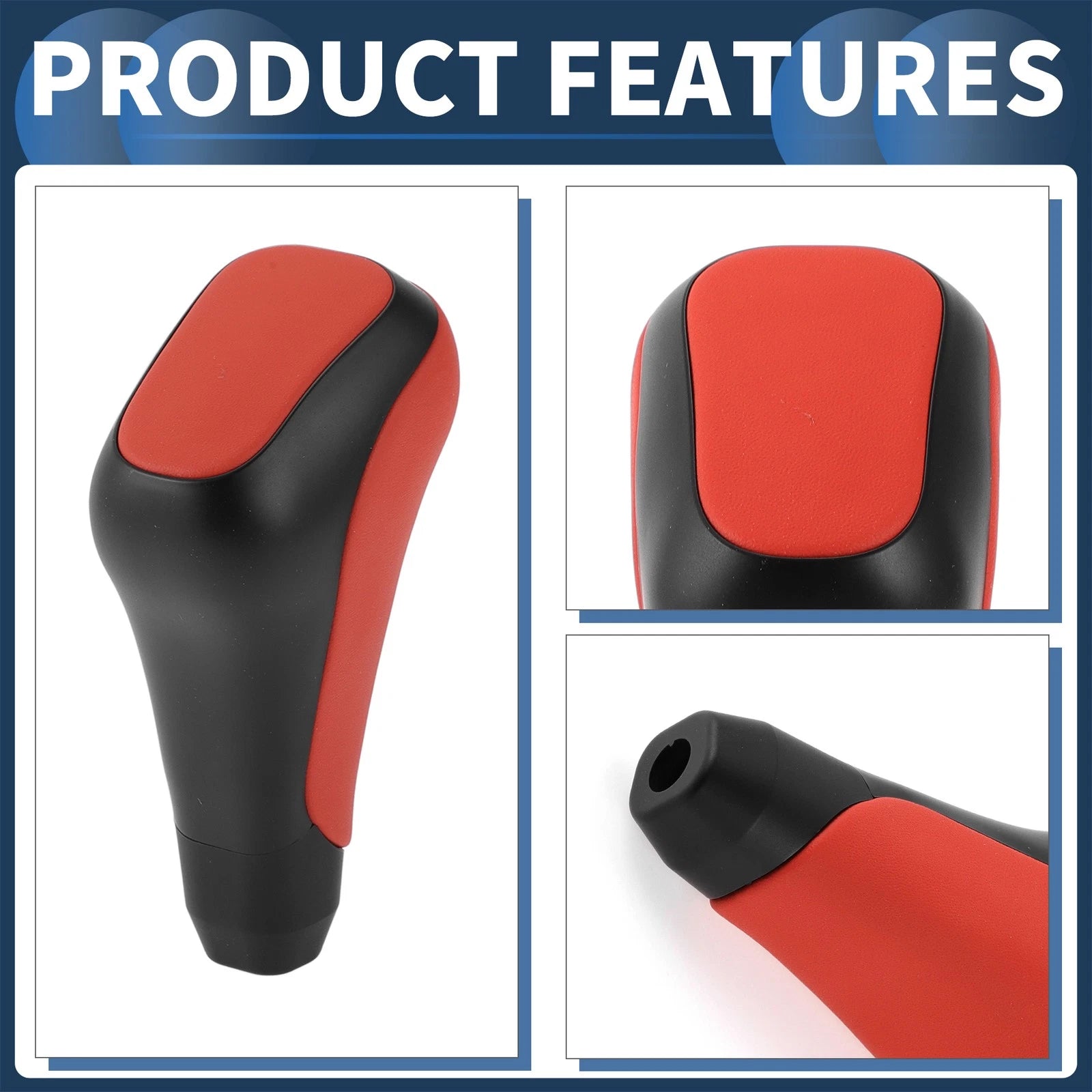 Automatic Gear Shifter Knob for Toyota 4Runner (2012–2021) Faux Leather Black Red