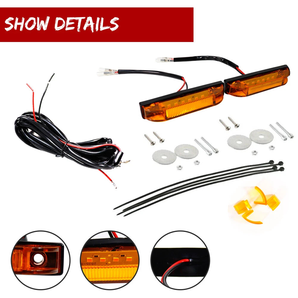 2X Amber LED Front Grille DRL Running Lights for Toyota Tacoma (2012–2023)