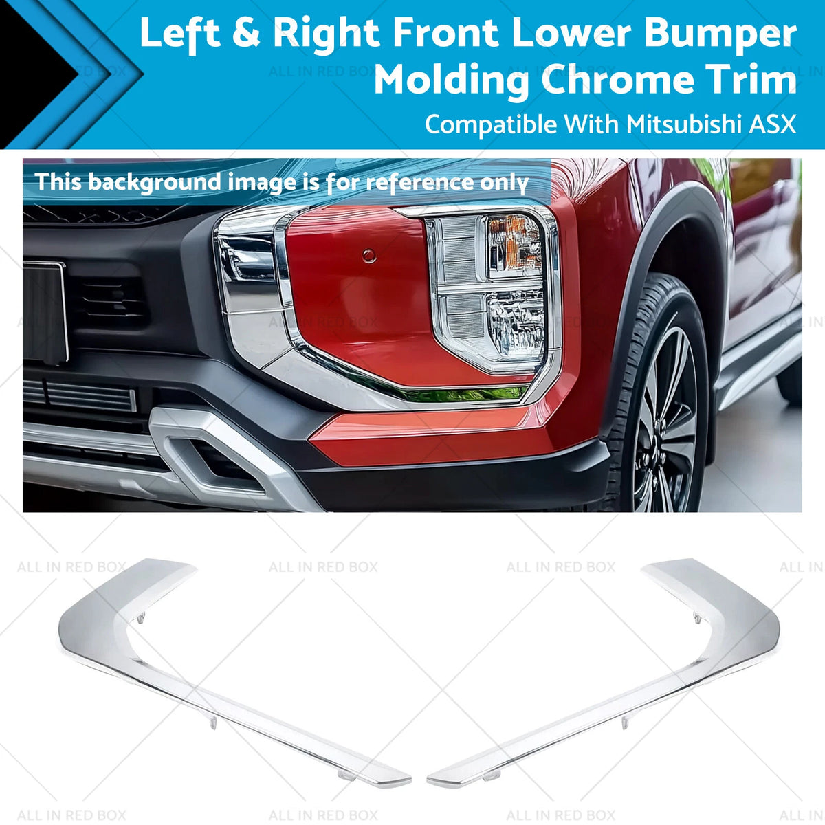 Set of 2 Chrome Lower Bumper Moldings for Mitsubishi ASX (2010–2020)