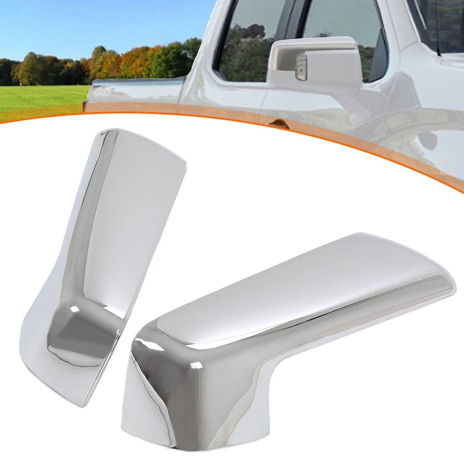 Chrome Top Half Mirror Cover Caps for Chevy Silverado GMC Sierra 1500 (2019–2023)