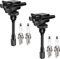 2 Ignition Coils + 4 Spark Plugs for Mitsubishi Lancer 2.0L (2002–2007)